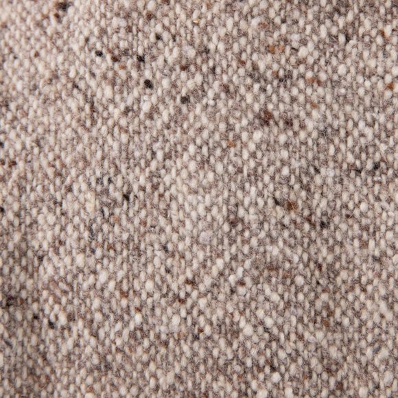 Vintage 90s M/L Fox Fur Collar Tweed Coat Tan - Picture 3 of 15